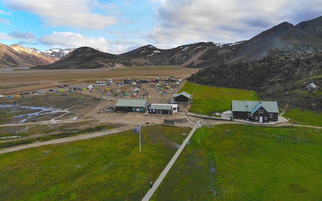 the mountain huts in landmannalaugar area