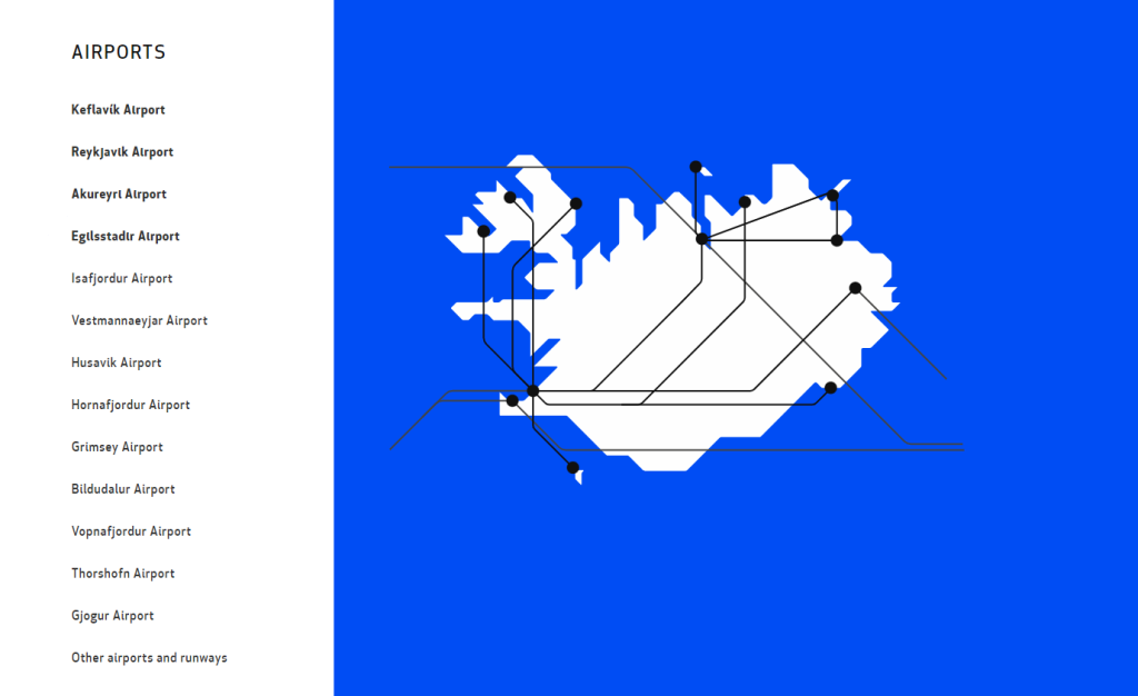 Number of airports in Iceland