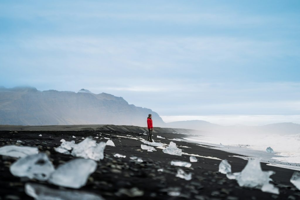 Breiðamerkursandur Beach is the diamond beach in Iceland