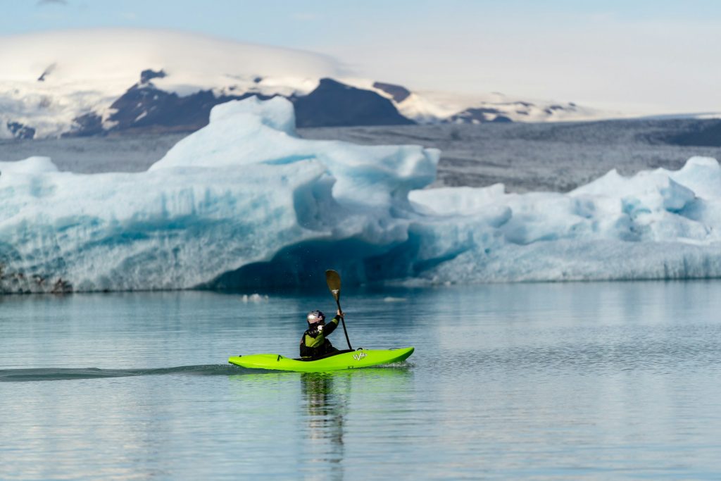kayaking in Iceland glacier lagoon