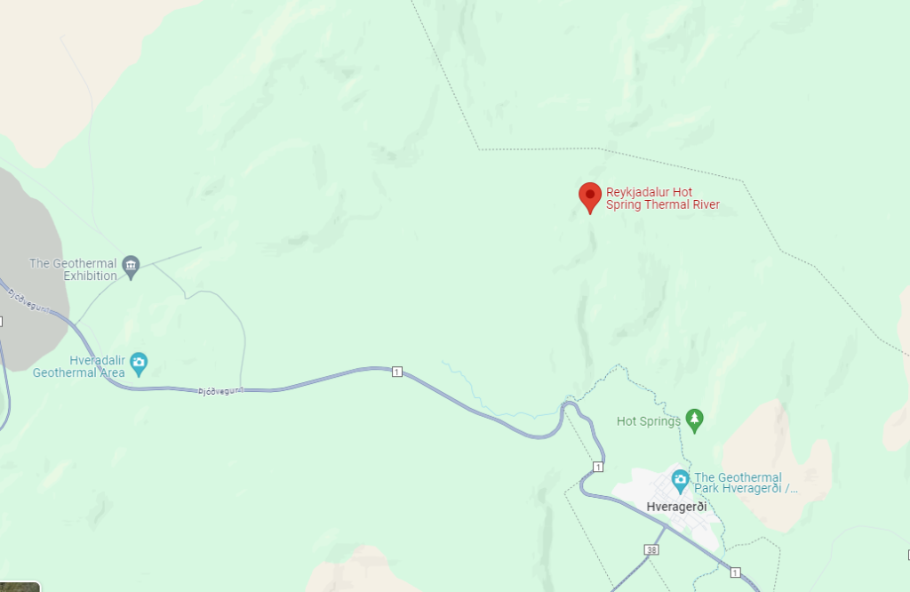 where is Reykjadalur Hot Springs? the location  map