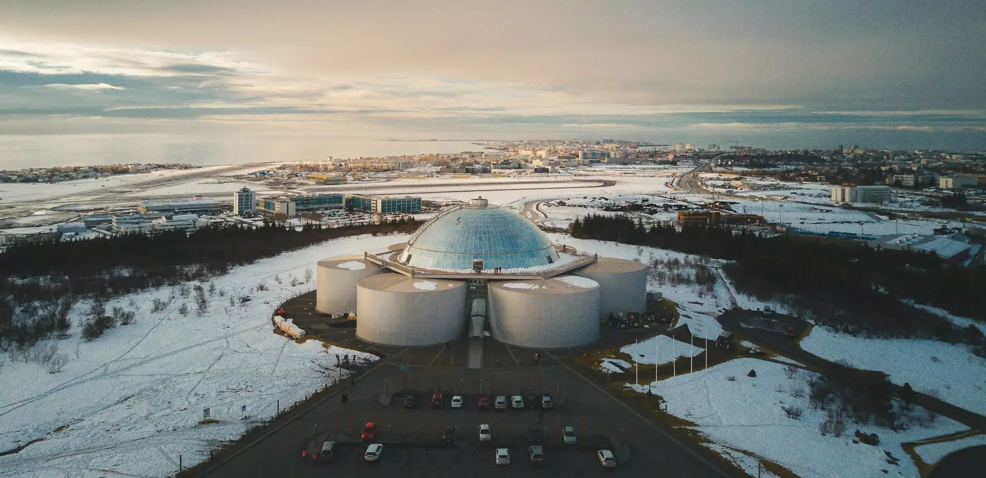 Perlan museum dome on Öskjuhlíð hill in Reykjavík Iceland