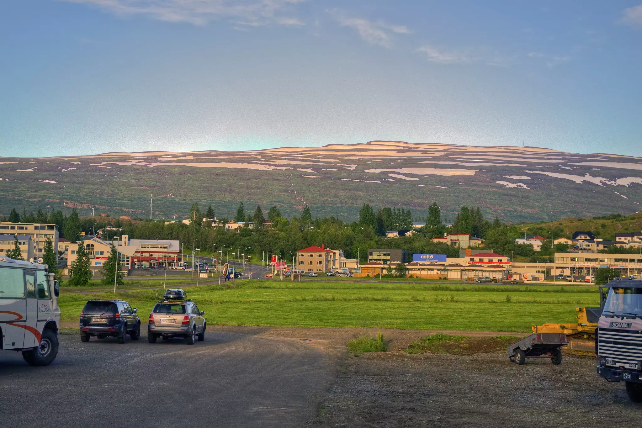 Panoramic view of Egilsstaðir town the main service hub in East Iceland