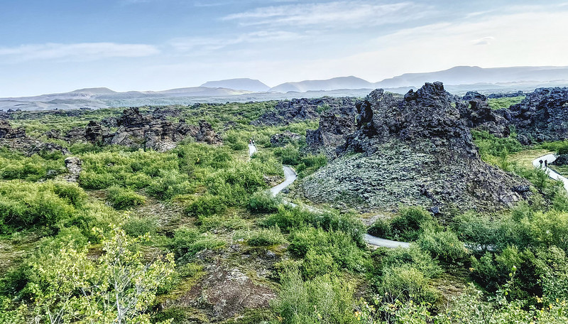 Dimmuborgir s a dramatic expanse of lava in the Lake Mývatn