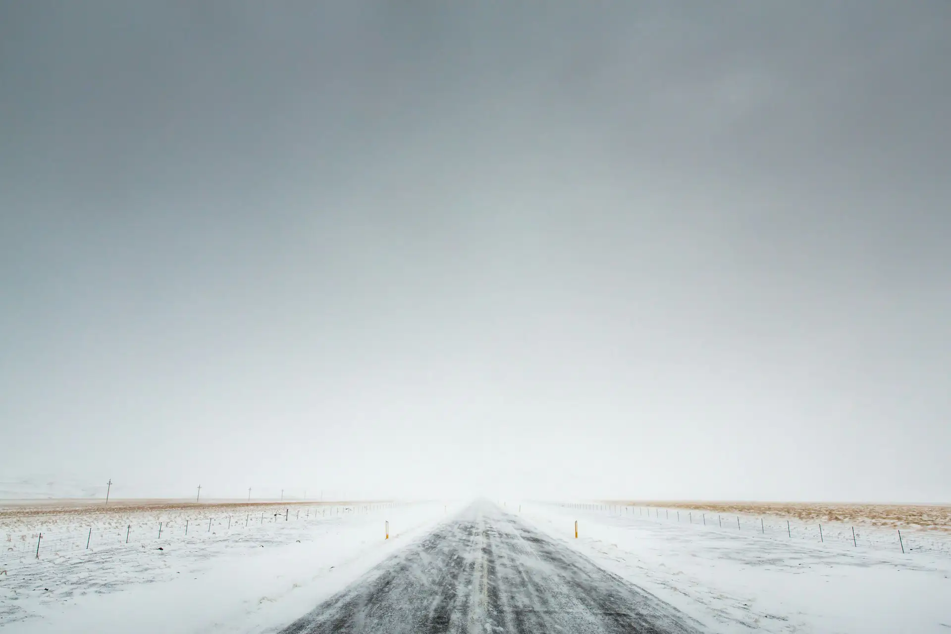 Snow Blizzard on Icelandic Roads