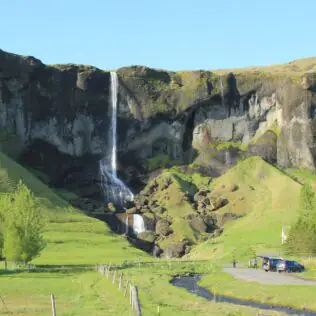 visit a roadside waterfall in iceland Foss á Síðu