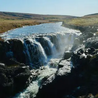 Kolugljúfur Canyon is located in North iceland
