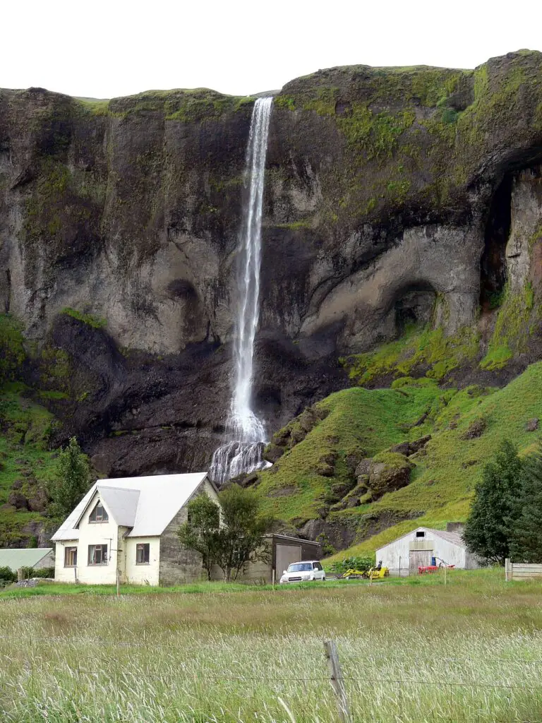 a summer view of the foss a sidu waterfall in south Iceland