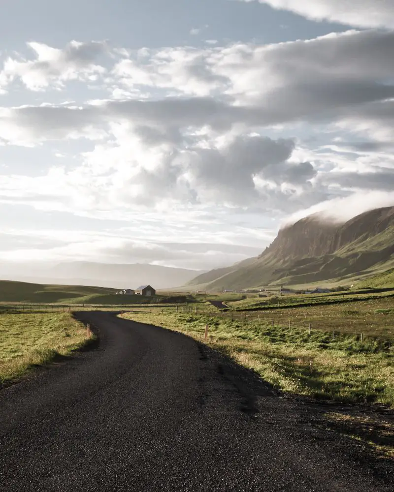 Scenic coastal road in the Westfjords of Iceland