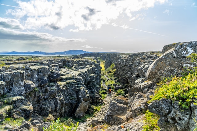 at Þingvellir National Park you can see where the two continent meet