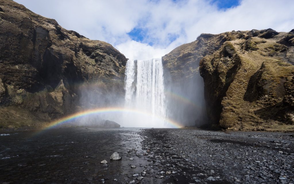 skogafoss is located in south iceland