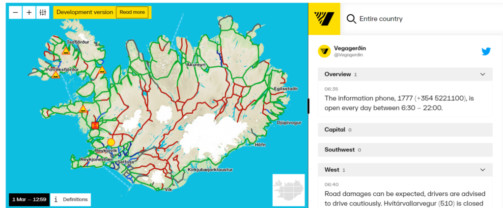 冰島路況網站