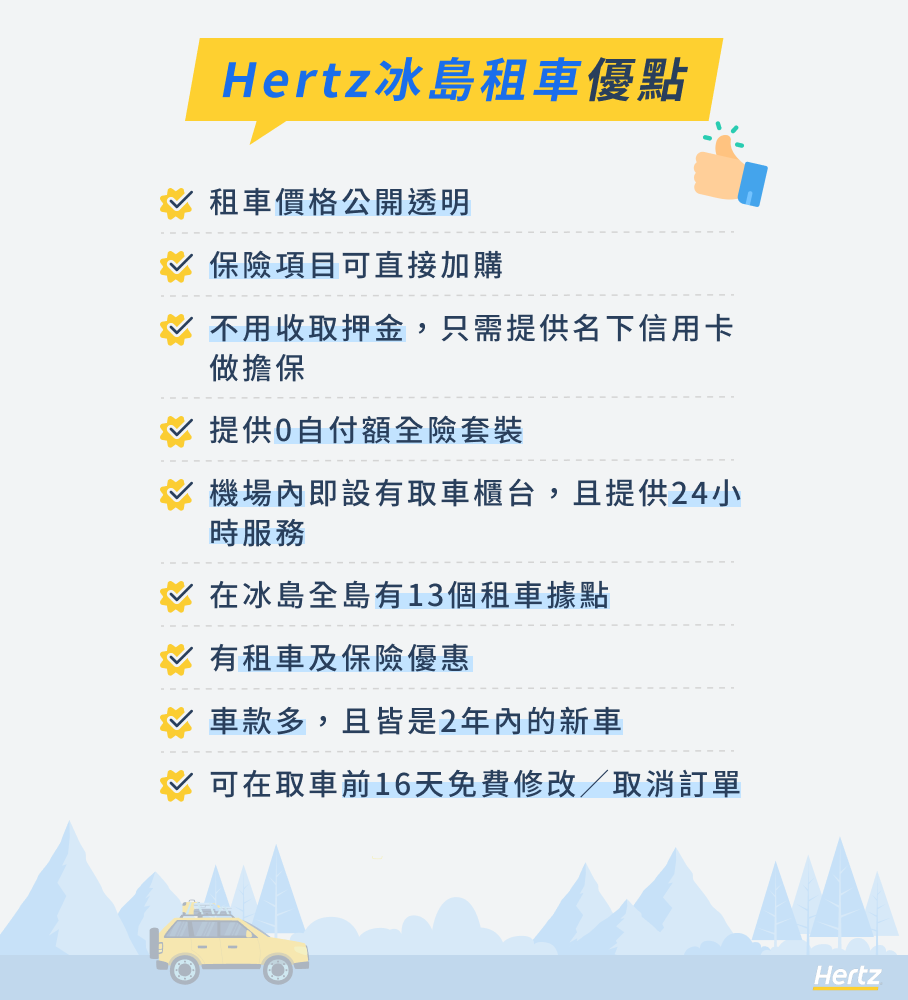 Hertz冰島租車優點有哪些？冰島租車推薦Hertz冰島租車！